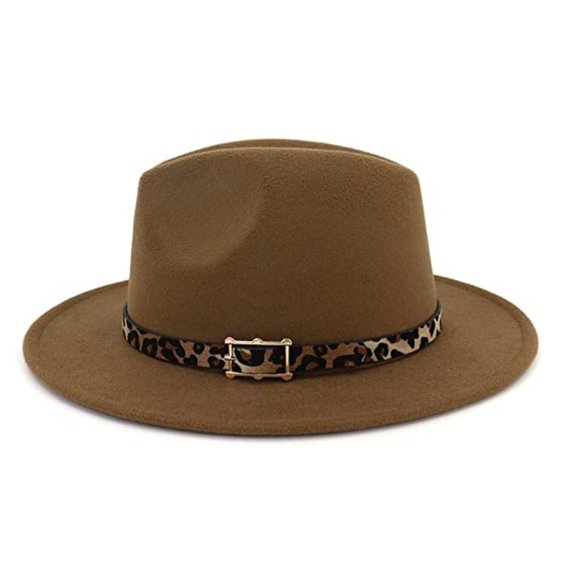 Women's Wide Brim Felt Fedora Panama Hat - Picture 3 of 7
